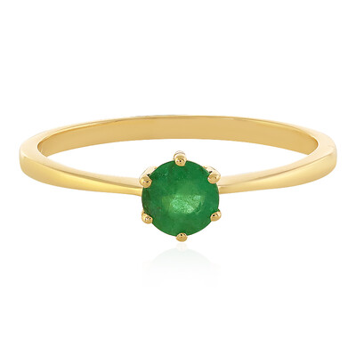 Gouden ring met een Zambia-smaragd