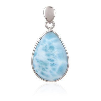 Zilveren hanger met een larimar