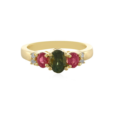 Zilveren ring met een groene toermalijn