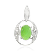 Zilveren hanger met een keizerlijk chrysopraas