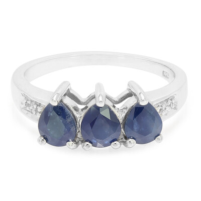 Zilveren ring met blauwe saffieren