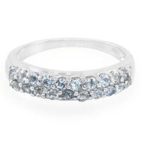 Zilveren ring met Santa Teresa-aquamarijnstenen