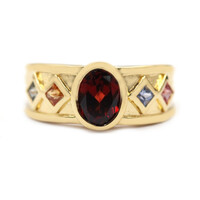 Zilveren ring met een Mozambique granaat