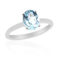 Zilveren ring met een hemel-blauwe topaas