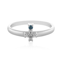 Zilveren ring met een I3 Champagne Diamant