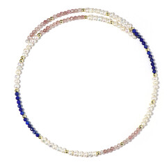 Stalen halsband met lapis lazulistenen (Riya)