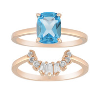Zilveren ring met een Zwitsers-blauwe topaas