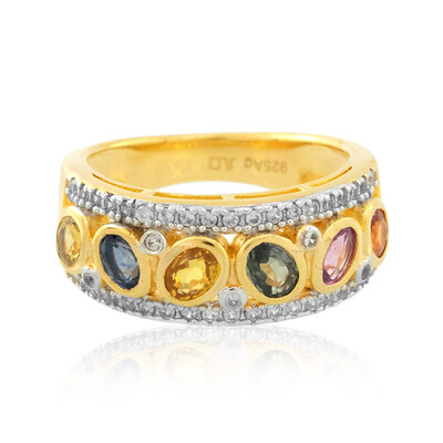 Zilveren ring met saffieren