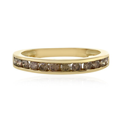 Gouden ring met I1 Bruine Diamanten