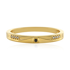 Zilveren ring met een zwarte diamant