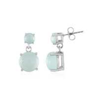 Zilveren oorbellen met Aqua Chalcedonen