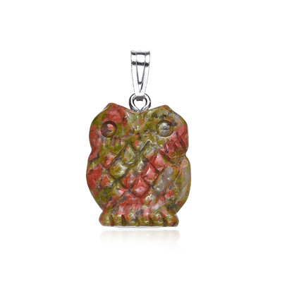 Zilveren hanger met een unakiet
