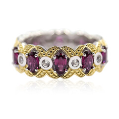 Zilveren ring met rhodolieten (Dallas Prince Designs)
