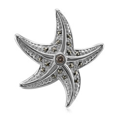 Zilveren hanger met een SI1 Argyle Rose De France Diamant (Annette classic)
