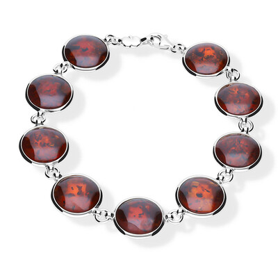 Zilveren armband met Baltische barnsteen (dagen)