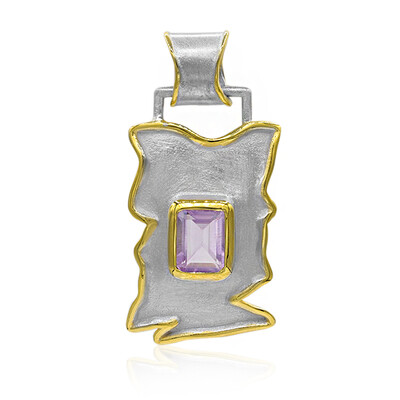 Zilveren hanger met een lavendel amethist (MONOSONO COLLECTION)