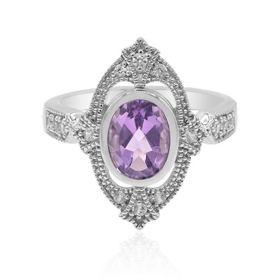 Zilveren ring met een amethist