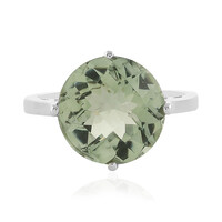 Zilveren ring met een groene amethist
