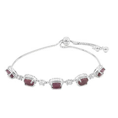 Zilveren armband met robijnen
