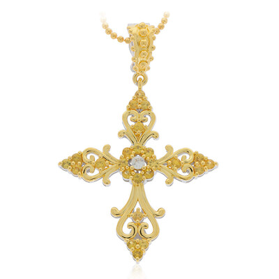 Zilveren halsketting met gele saffieren (Dallas Prince Designs)