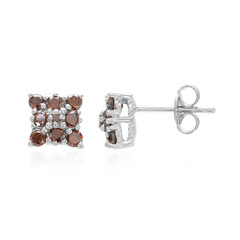 Zilveren oorbellen met Fancy diamanten