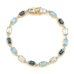 Zilveren armband met hemel-blauwe topaasstenen