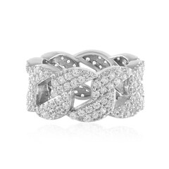 Zilveren ring met zirkonen