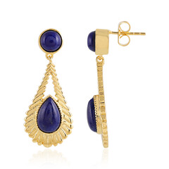 Messing oorbellen met lapis lazulistenen (Juwelo Style)