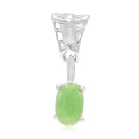 Zilveren hanger met een keizerlijk chrysopraas