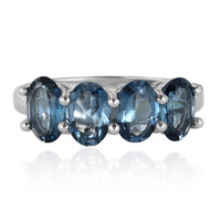Zilveren ring met Londen-blauwe topaasstenen