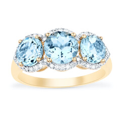 Gouden ring met een AAA aquamarijn