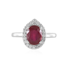 Zilveren ring met een Bemainty robijn