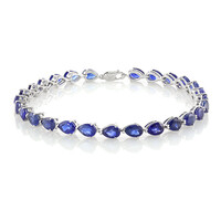 Zilveren armband met Madagaskar Blauwe Saffieren