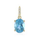 Gouden hanger met een Zwitsers-blauwe topaas