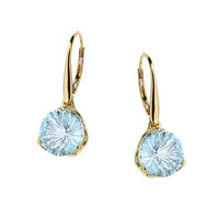 Gouden oorbellen met blauwe topazen