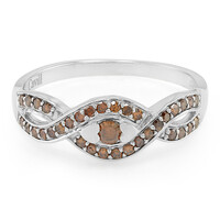 Zilveren ring met een Fancy diamant