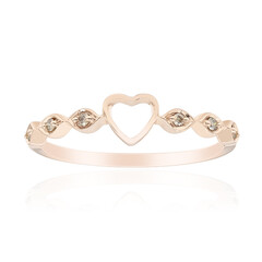 Gouden ring met SI1 Argyle Rose De France Diamanten