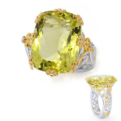 Zilveren ring met een Ouro Verde kwarts (Gems en Vogue)
