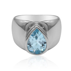 Zilveren ring met een hemel-blauwe topaas