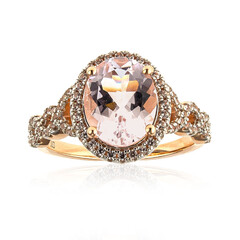 Gouden ring met een Onverhitte Roze Beril