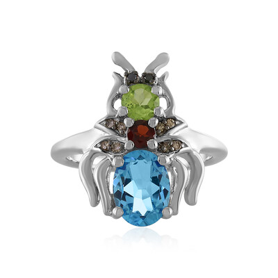 Zilveren ring met een Zwitsers-blauwe topaas