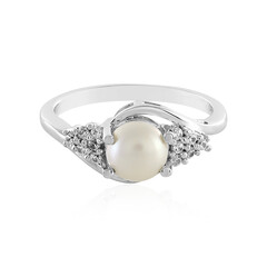 Zilveren ring met een zoetwater kweekparel