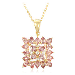 Gouden halsketting met Onverhitte Padparadscha Saffieren (AMAYANI)