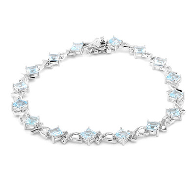 Zilveren armband met hemel-blauwe topaasstenen