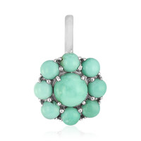Zilveren hanger met een Groene New Lander turkoois