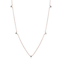 Gouden halsketting met hemel-blauwe I2 diamanten