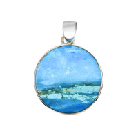 Zilveren hanger met een Blauwe Atacama Opaal