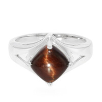 Zilveren ring met een rode tijgeroog