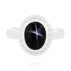 Zilveren ring met een Indische Ster Diopsied