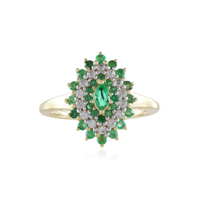 Gouden ring met een Zambia-smaragd